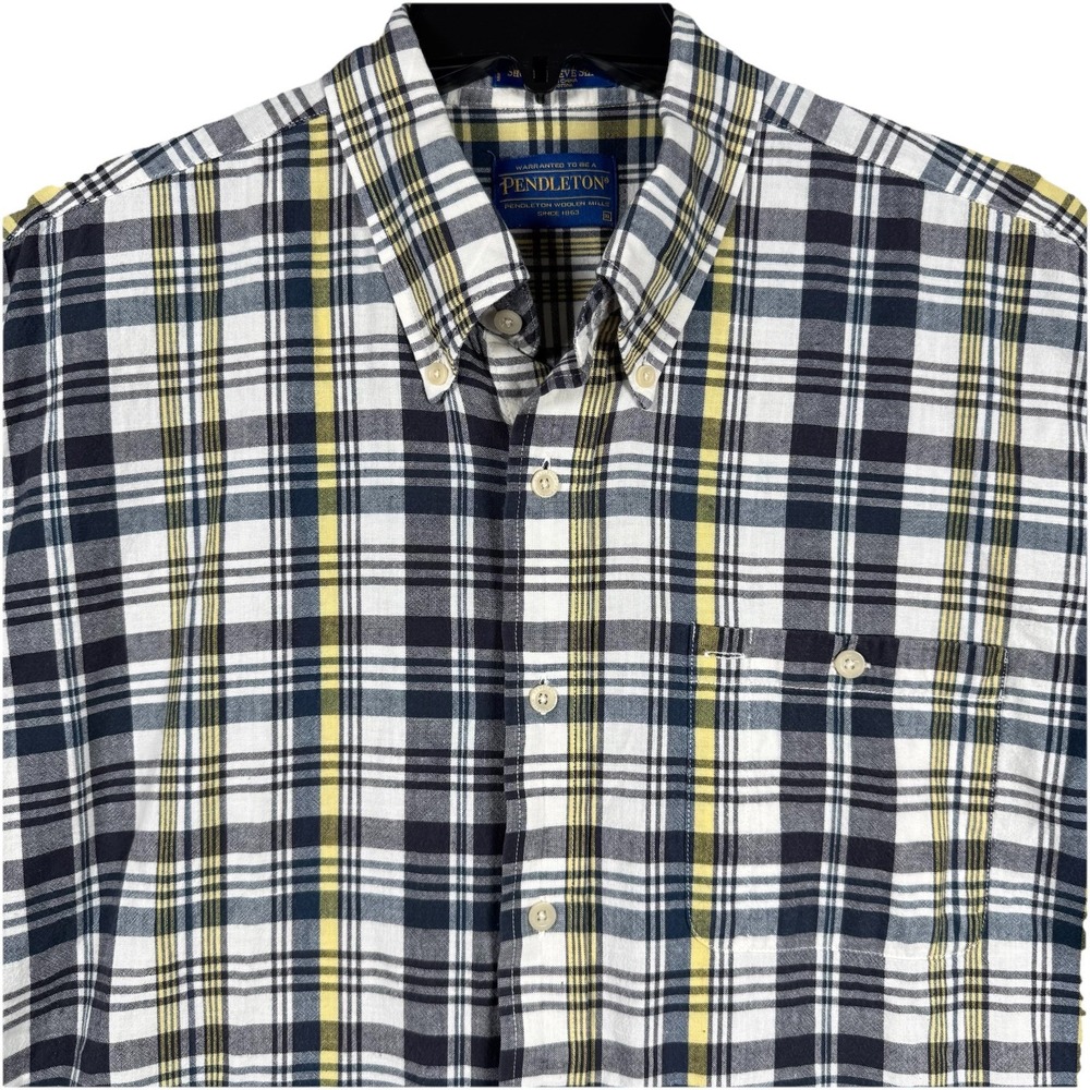 Pendleton Oceanside Button Down Plaid Short Sleev… - image 1